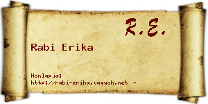 Rabi Erika névjegykártya